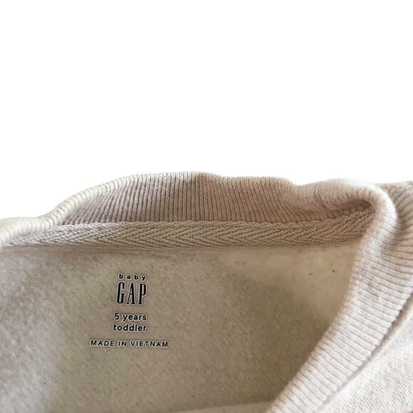 GAP Boys Ecru Logo Pullover Sweatshirt size 5 - Picture 3 of 5